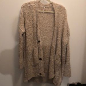 Free People Long Beige Cardigan (S)